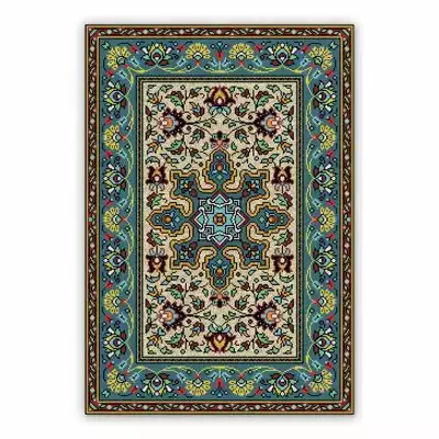 Dywan winylowy pstrokaty zielony wzór piksele