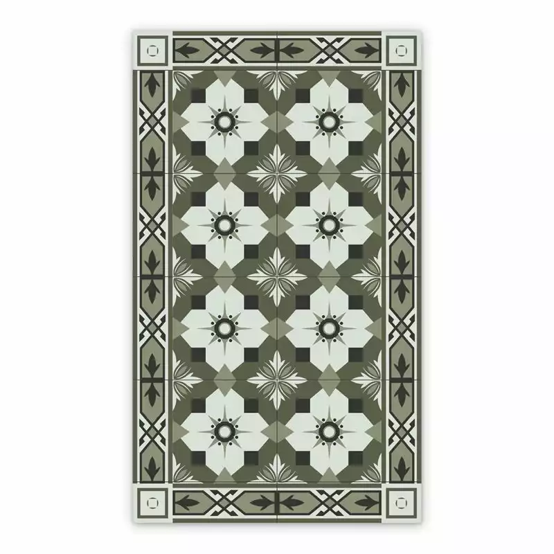 Dywan winylowy Geometryczne zielone kafelki azulejos