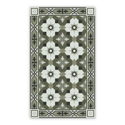 Dywan winylowy Geometryczne zielone kafelki azulejos